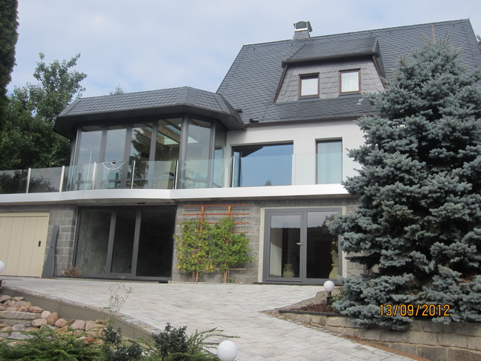 Einfamilienhaus, Wintergarten Aluminium DB 703 3fach Verglasung Ug 0,6 W klein